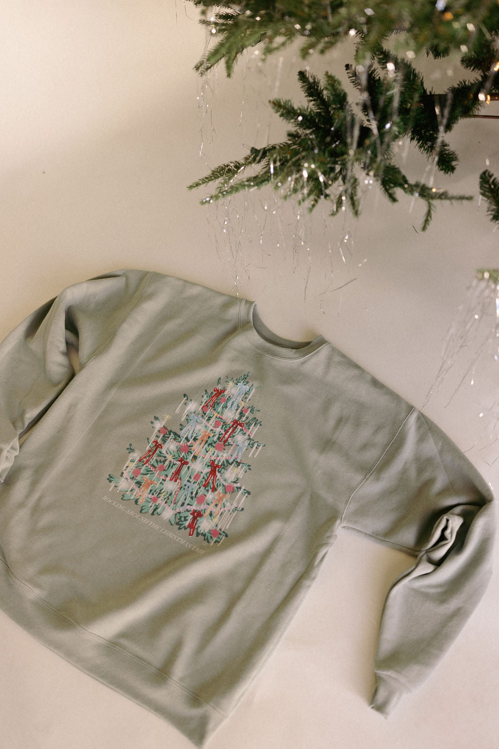 Tinsel Christmas Tree Sweatshirt