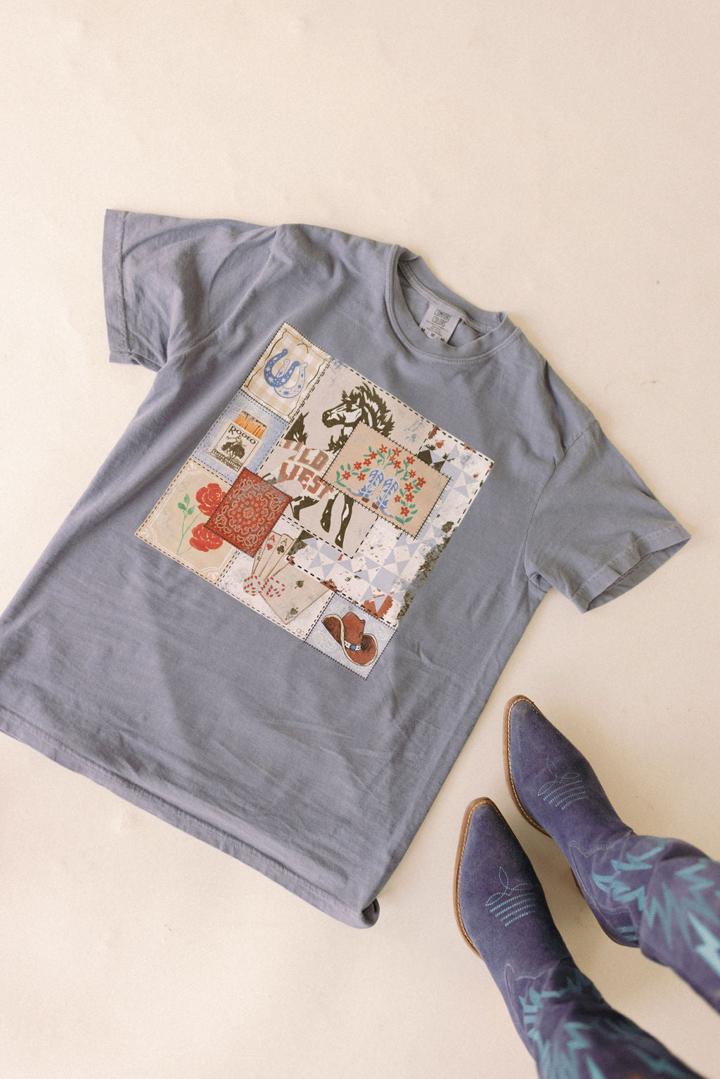 Rodeo Patch Tee- Denim