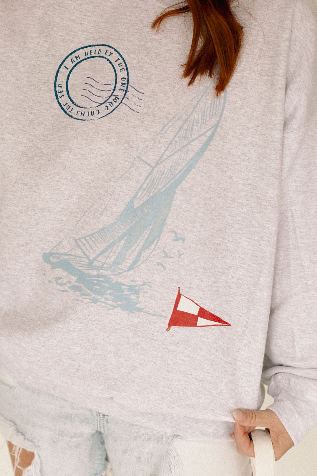 I am held by the one who calms the sea Graphic Sweatshirt