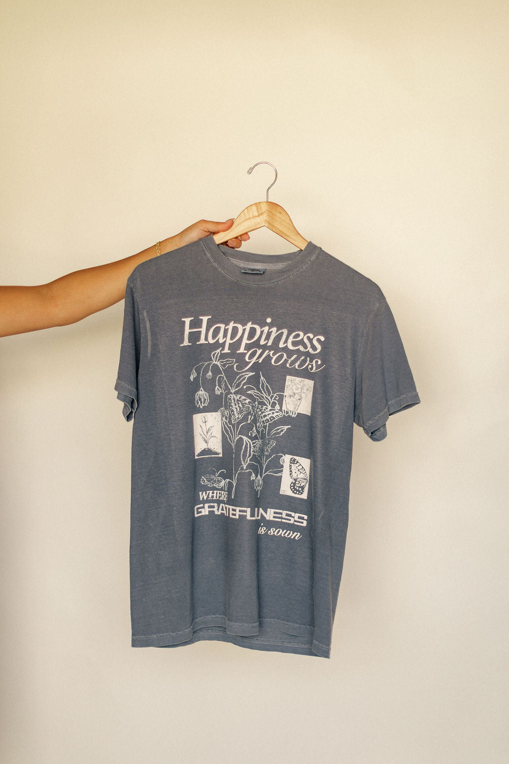 Happiness Grows Where Gratefulness Is Sown  Graphic Tee