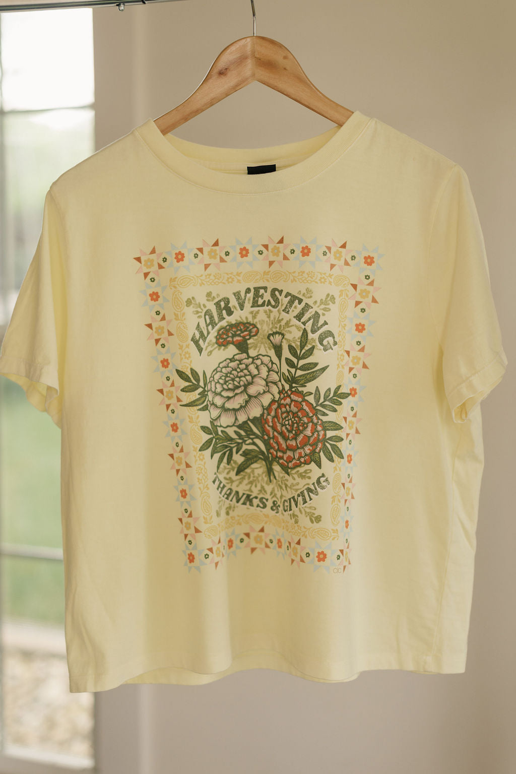 Quilt Patch Thanks And Giving Graphic Tee