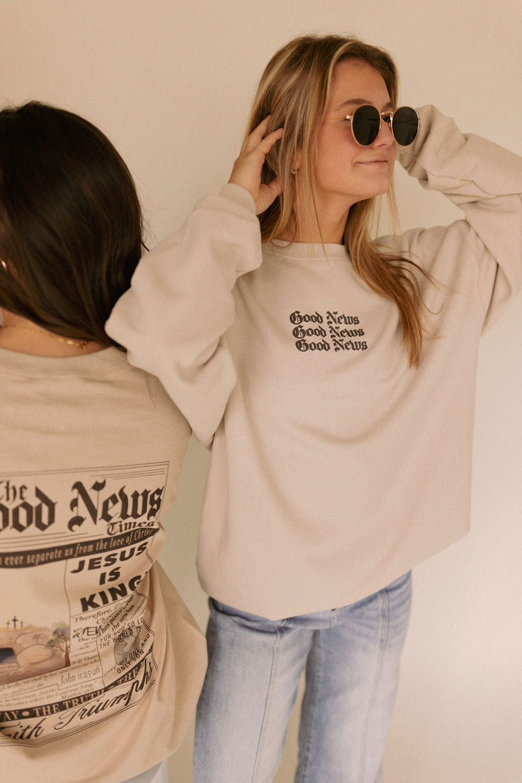 Good News Graphic Tee + Sweatshirt