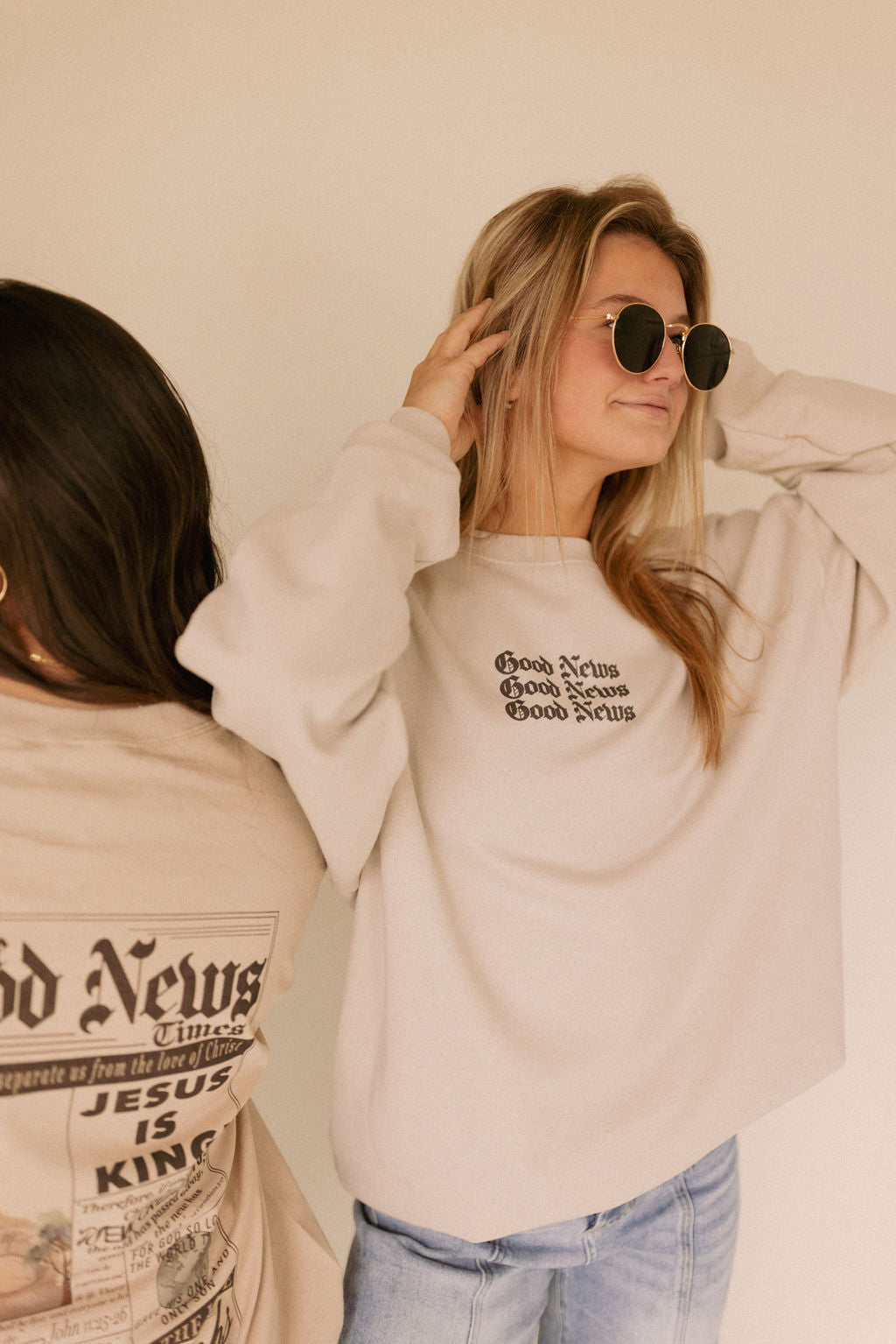 Good News Graphic Tee + Sweatshirt