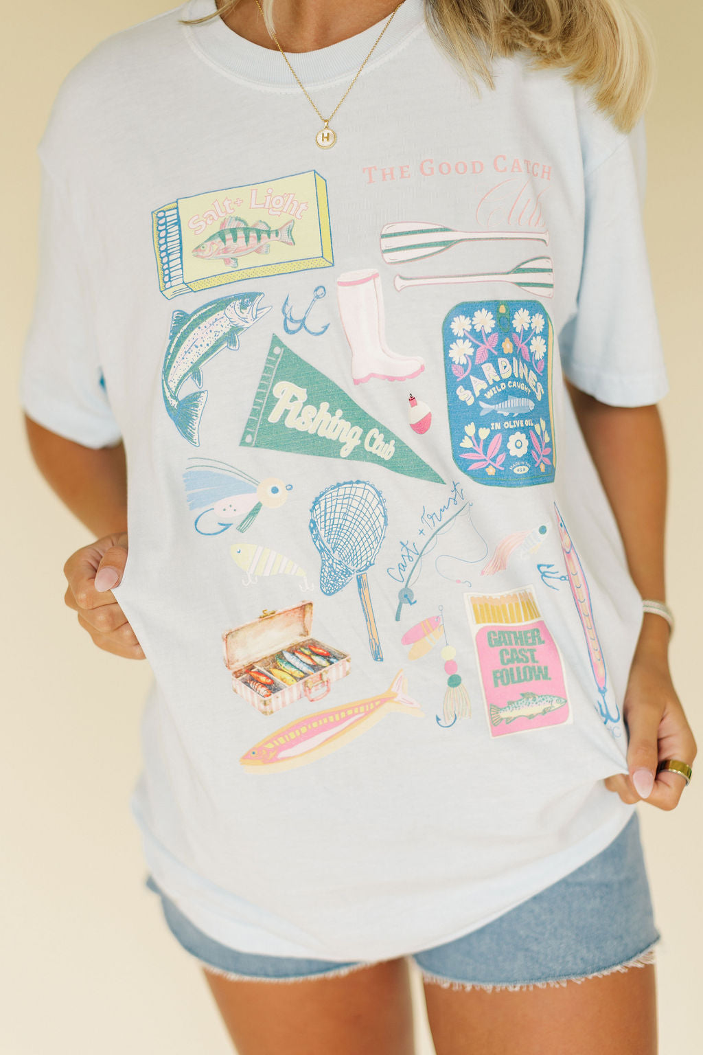 Fishing Club Match Box Collage Graphic Tee