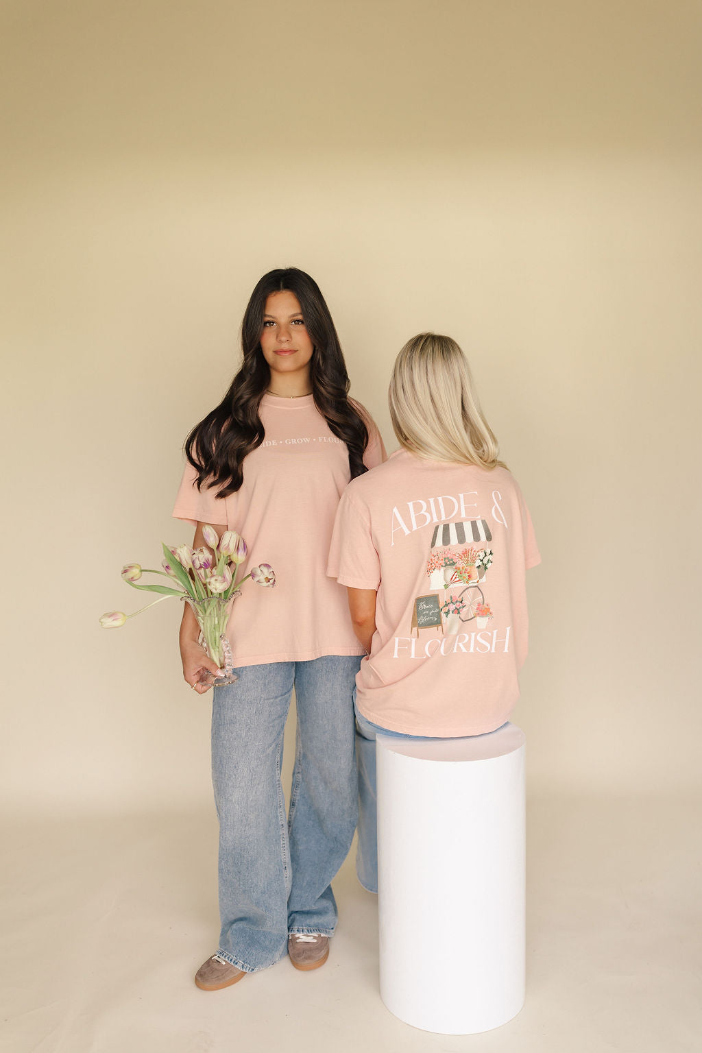 Abide and Flourish Floral Cart Graphic