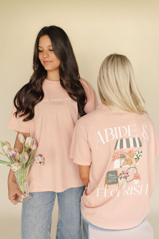 Abide and Flourish Floral Cart Graphic