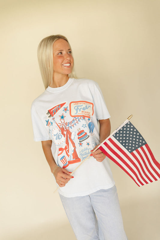 USA Sticker Graphic Tee