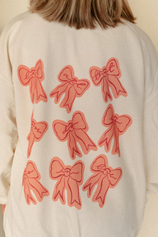 Bows Valentine Sweatshirt " Let All That You Do Be Done In Love"