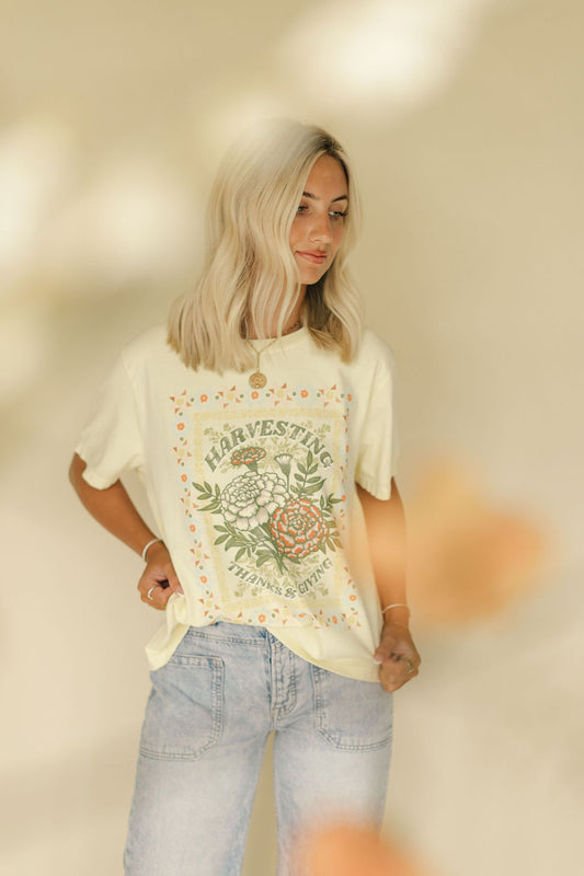 Quilt Patch Thanks And Giving  Graphic Tee