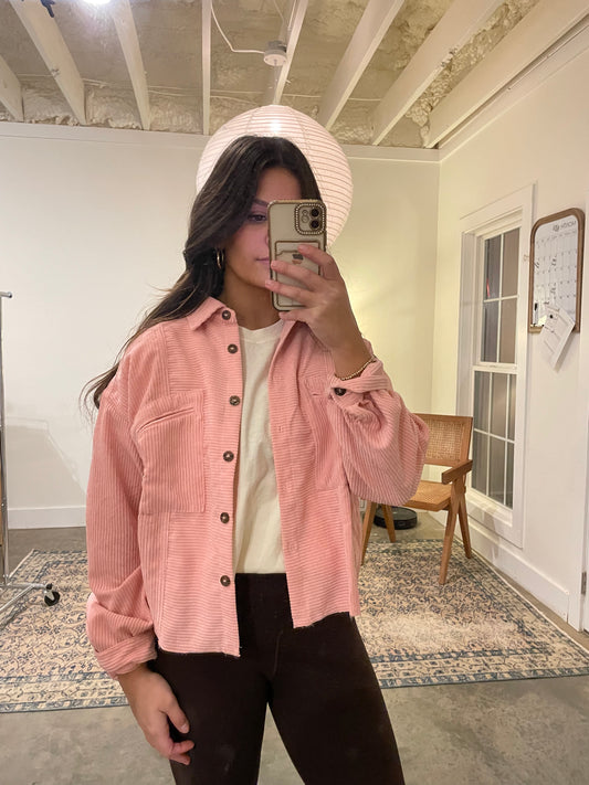 Pink Ribbed Jacket