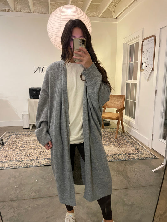 Gray Long Cardigan