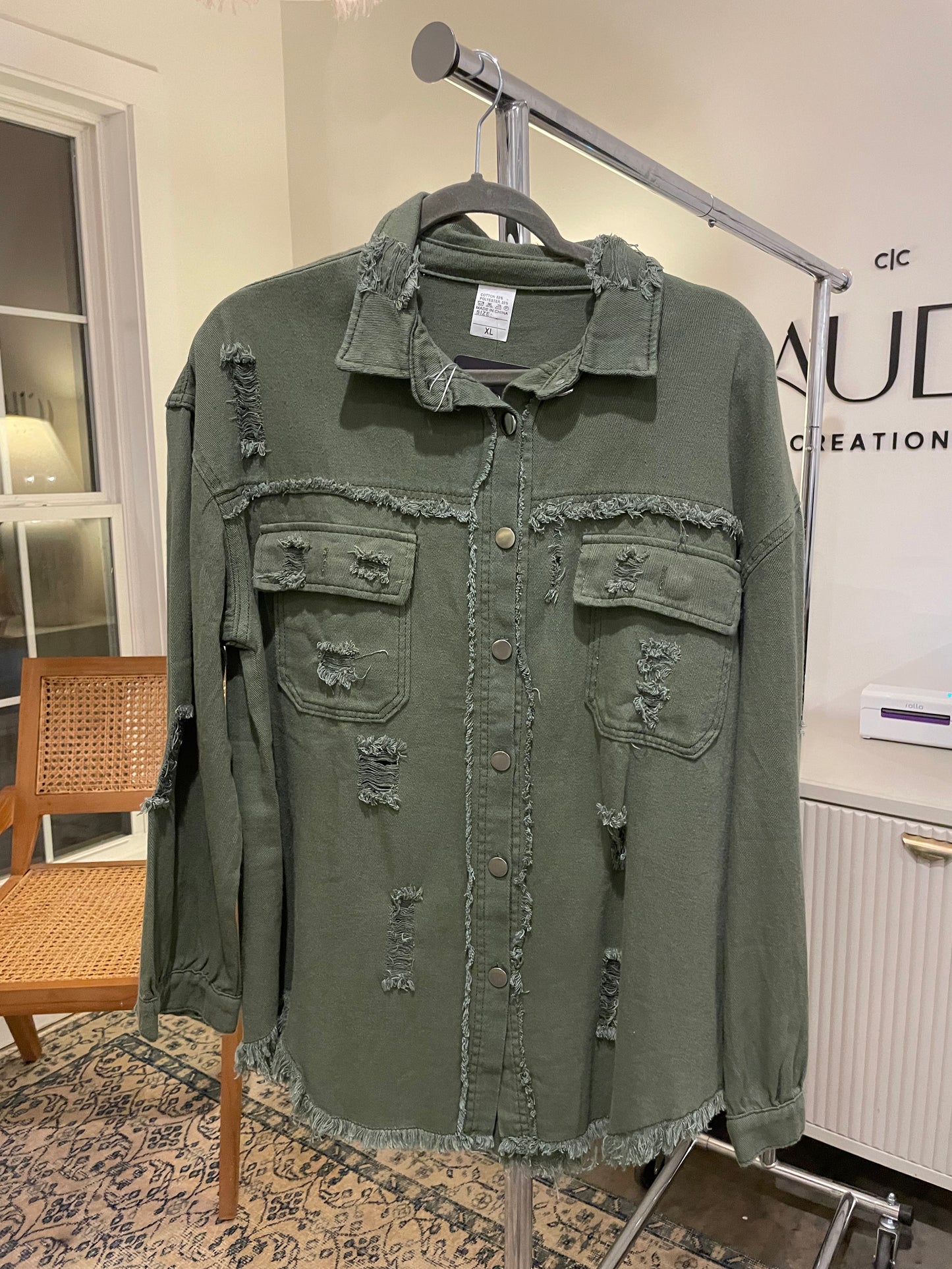 Green Distressed Jacket