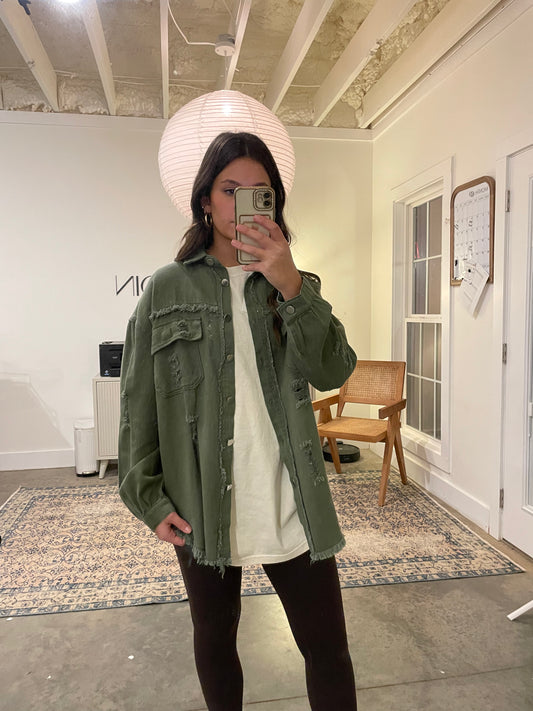 Green Distressed Jacket