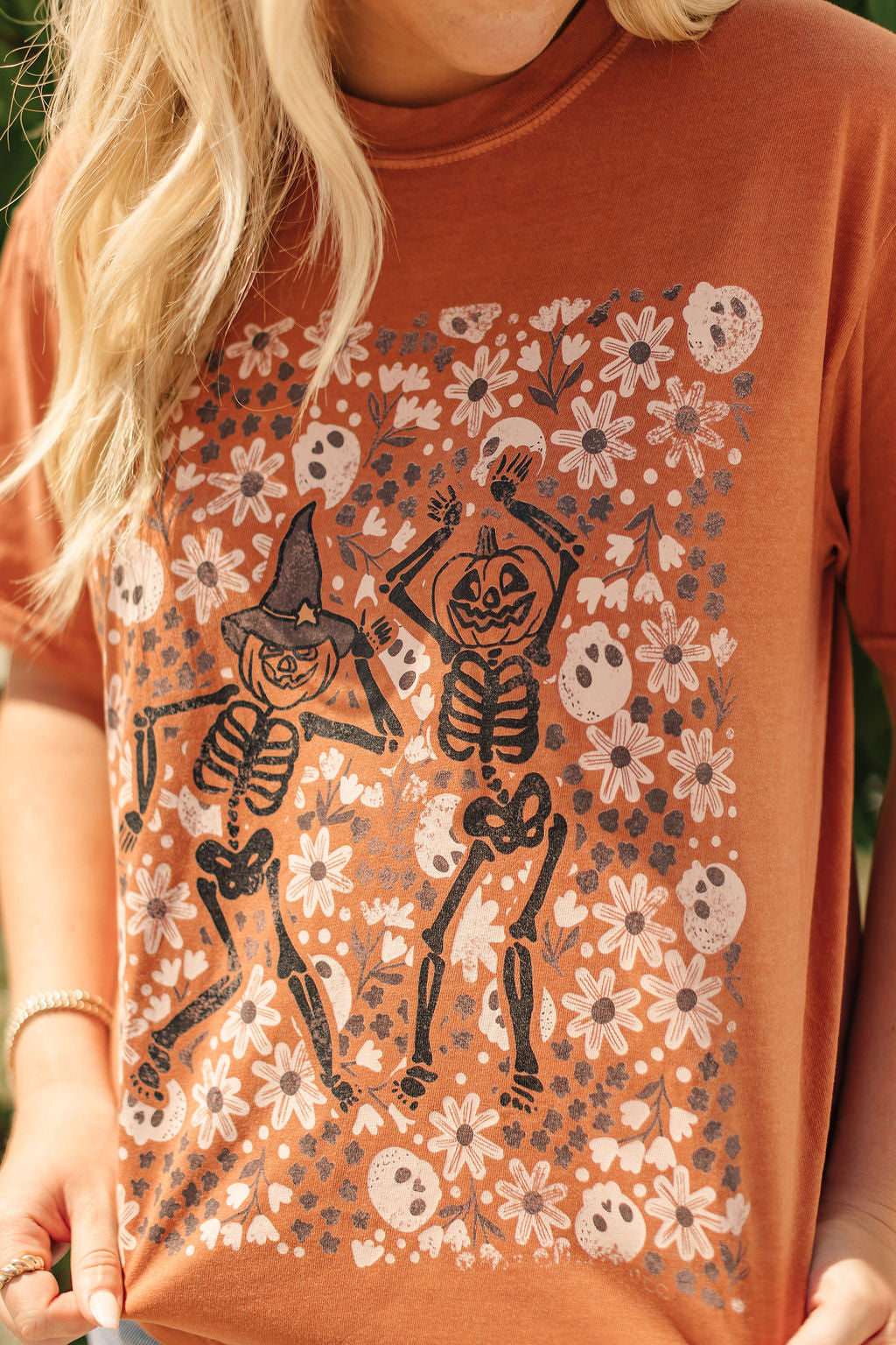 Floral Skeleton Graphic Tee