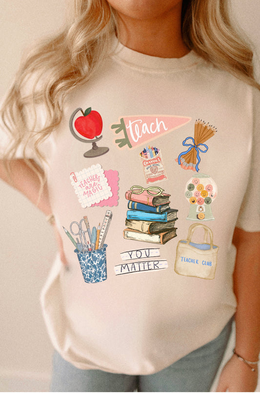 Teach Collage Graphic Tee
